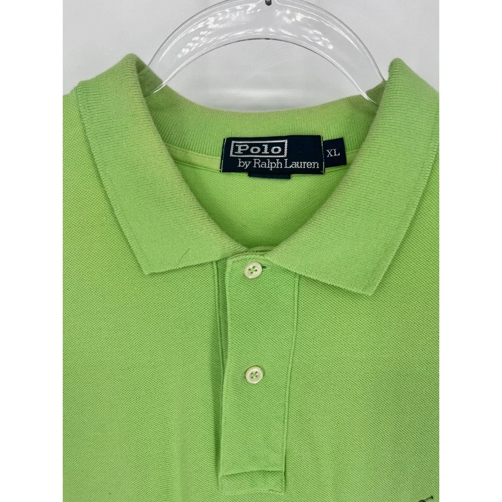 POLO RALPH LAUREN Polo Shirt Mens XL Green Short Sleeve Pique Pony 100% Cotton